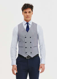 Dwurzędowa kamizelka męska w pepitkę