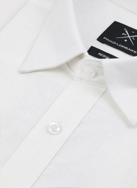 Biała koszula z lnu i bawełny