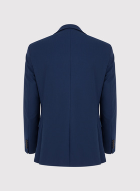 Granatowy garnitur męski z wełną