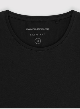 Czarny gładki T-shirt Basic