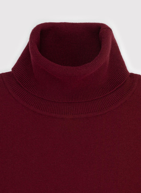 Bordowy gładki golf męski