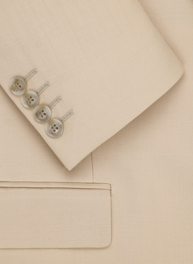 Beżowa marynarka garniturowa z wełny