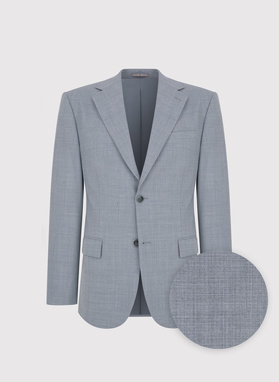 Gładki szary garnitur męski