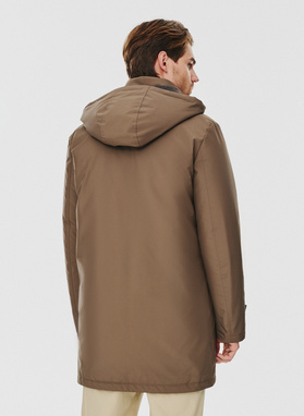 Brązowa kurtka męska z puchowym wypełnieniem