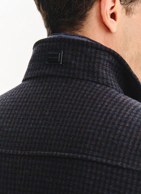 Płaszcz jednorzędowy w pepitkę