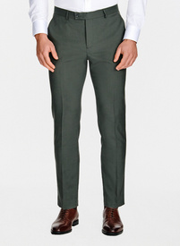 Zielone wełniane spodnie garniturowe
