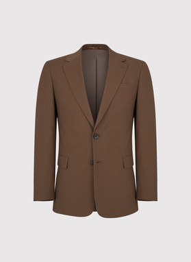 Gładki brązowy garnitur męski