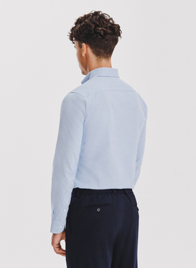 Niebieska koszula w pepitkę