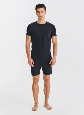 Czarna piżama męska z bawełną