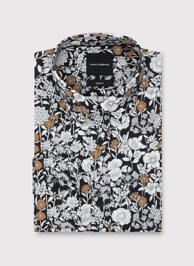 Czarna koszula męska kwiaty