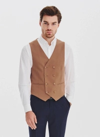 Ruda dwurzędowa kamizelka męska