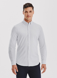 Koszula męska w szary prążek