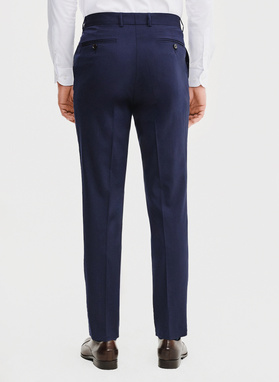 Wełniane spodnie garniturowe w kolorze granatowym