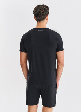 Czarna piżama męska z bawełną