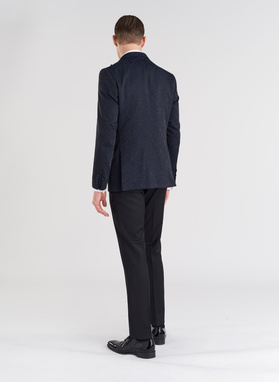 Granatowo-czarny smoking męski