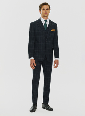 Granatowe garniturowe spodnie męskie