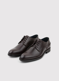 Brązowe skórzane buty derby