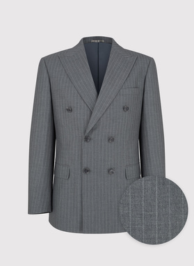 Szara marynarka garniturowa w prążek