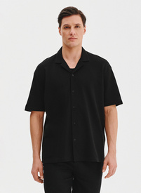 Koszula męska w kolorze czarnym z krótkim rękawem