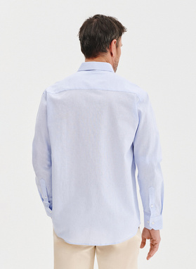 Niebieska koszula męska z lnem