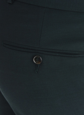 Wełniane zielone spodnie garniturowe