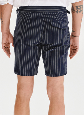 Szorty męskie w prążek z lnem