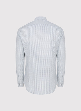 Biała koszula męska w mikrowzór