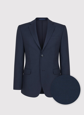 Granatowy wełniany garnitur męski