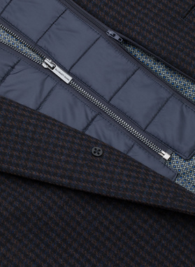 Płaszcz jednorzędowy w pepitkę