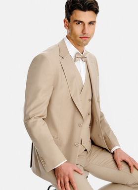 Ślubny wełniany garnitur męski