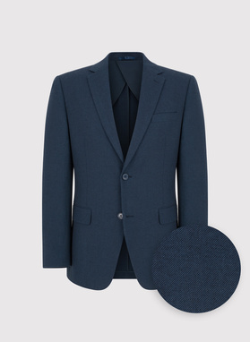 Granatowy garnitur męski z lnem