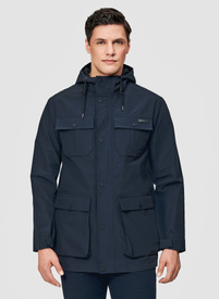 Granatowa kurtka z kapturem