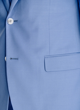 Niebieska wełniana marynarka garniturowa