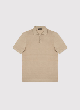 Beżowe polo swetrowe