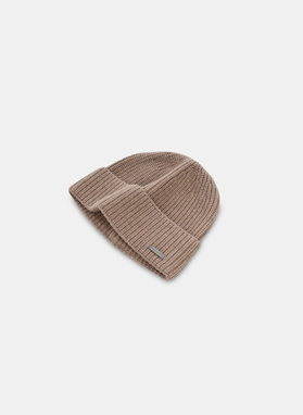 Kamelowa wełniana czapka męska