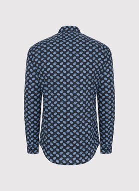 Granatowa koszula w kwiaty