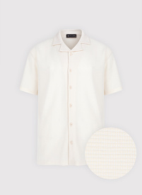 Dzianinowa beżowa koszula męska