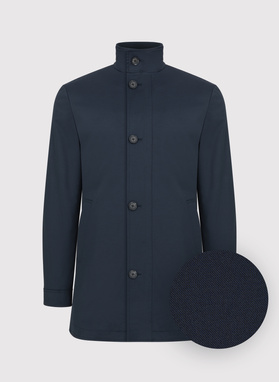 Granatowy płaszcz jesienny