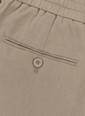 Lniane beżowe szorty męskie