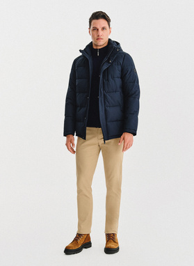 Granatowa pikowana kurtka męska