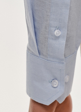 Błękitna koszula z lnu i bawełny