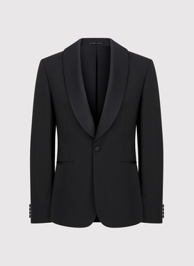 Ślubny smoking męski z szalowym kołnierzem