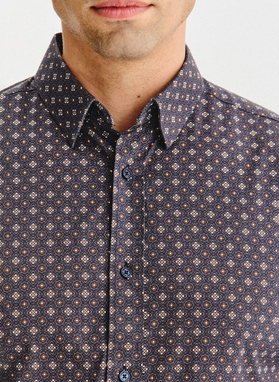 Brązowa koszula mikrowzór