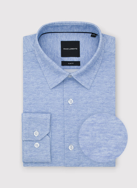 Dzianinowa koszula męska w kolorze niebieskim