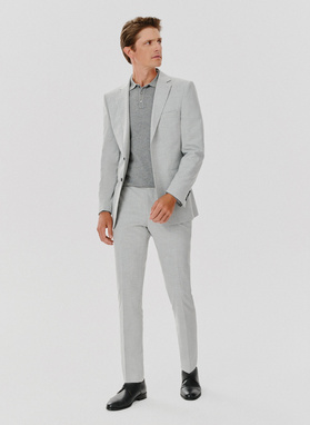 Spodnie garniturowe w kolorze jasnoszarym