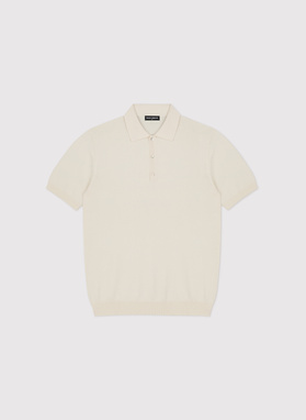 Ecru polo swetrowe z wiskozą