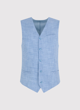 Jednorzędowa kamizelka męska w drobną kratę