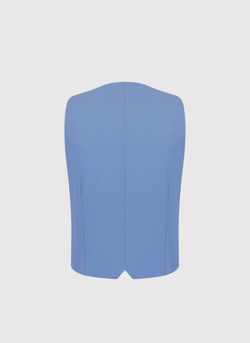 Niebieski wełniany garnitur męski