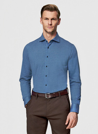 Niebieska dzianinowa koszula męska