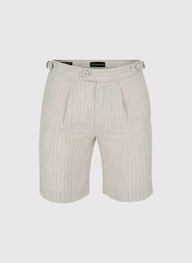 Szorty męskie w prążek z lnem